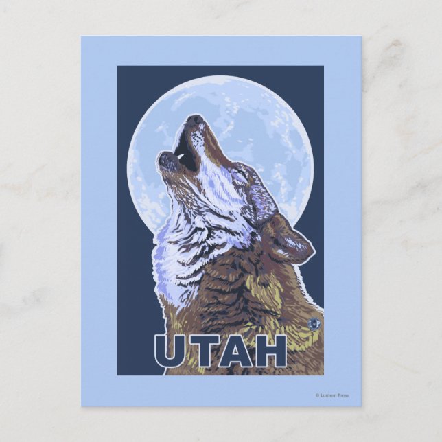 Gray Wolf HowlingUtah Postkarte (Vorderseite)