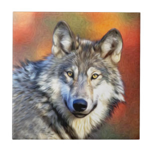 Gray Wolf Kunstmalerei Fliese