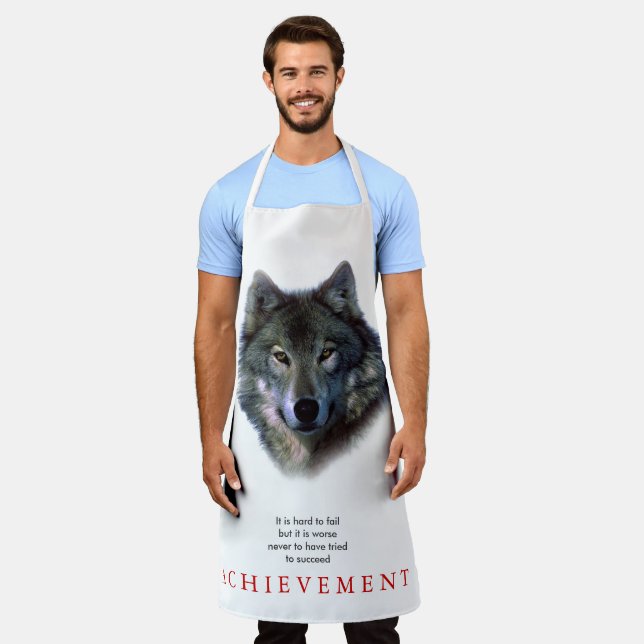 Gray Wolf Motivierend Unique Schürze (Getragen)