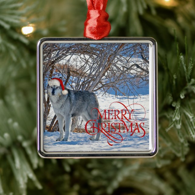 Gray Wolf Ornament Aus Metall (Baum)