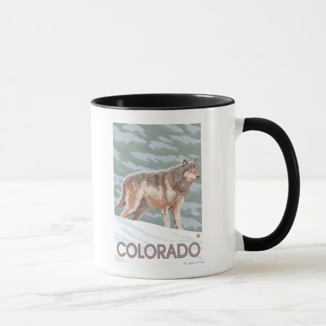 Gray Wolf StandingColorado Tasse (Rechts)