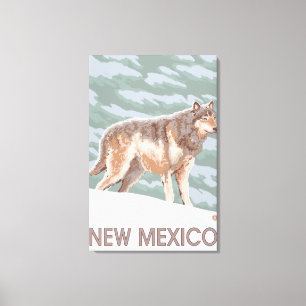 Gray Wolf StandingNew Mexico Leinwanddruck