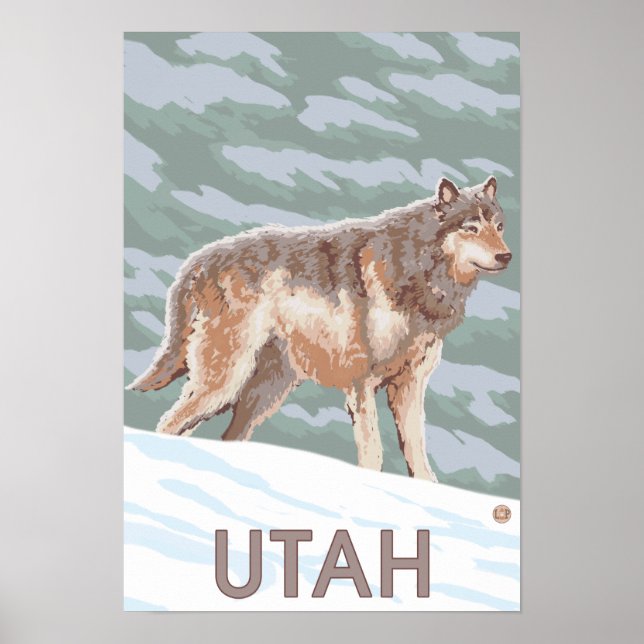 Gray Wolf StandingUtah Poster (Vorne)