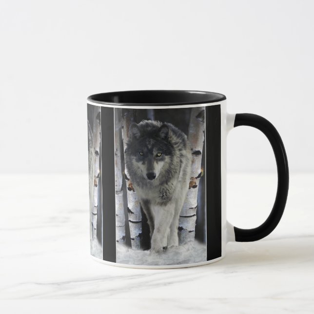 GRAY WOLF Wild animaux cadeaux Mugs (Droite)