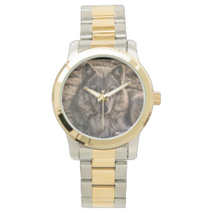 Gray Wolf Wildlife Design Armbanduhr