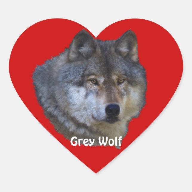 GRAY WOLF Wildlife Heart Sticker Collection (Vorderseite)