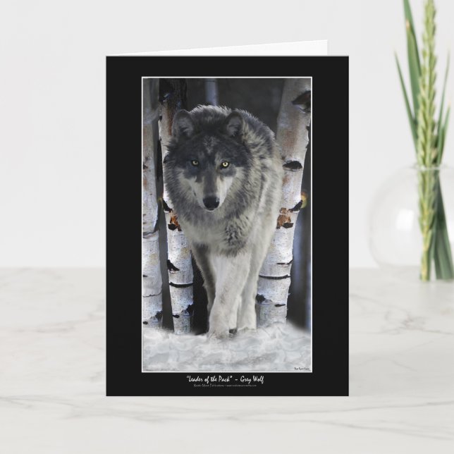 GRAY WOLF & WOODS Art & Poetry Grußkarten Dankeskarte (Vorderseite)