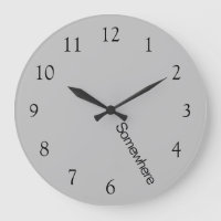 Gray Workday Five O'Clock Somewhere Large Clock