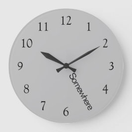 Gray Workday Five O'Clock Somewhere Large Clock Große Wanduhr