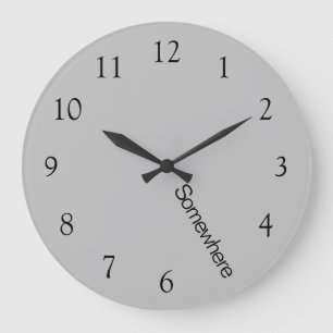 Gray Workday Five O'Clock Somewhere Large Clock Große Wanduhr
