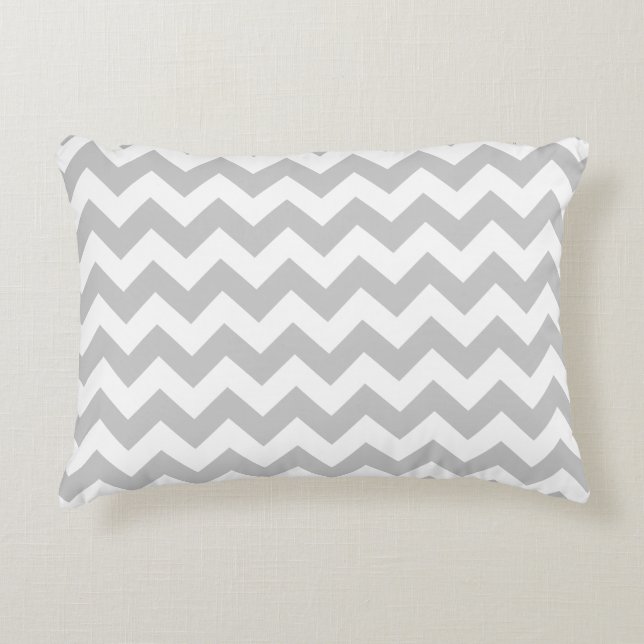 Gray Zickzack Zig Zag Zierkissen (Vorderseite)