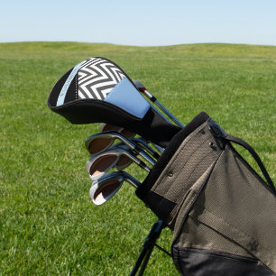 Gray Zigzag, grau Zickzack, blau, Ihr Name Golf Headcover