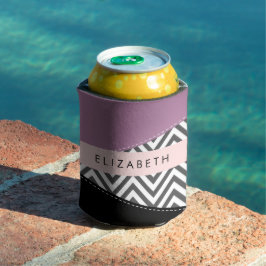 Gray Zigzag, grau Zickzack, Lila, Ihr Name Dosenkühler