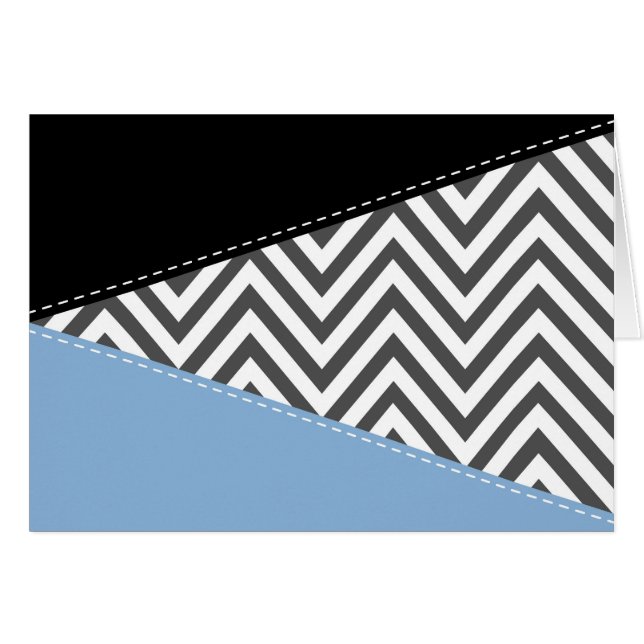 Gray Zigzag, grau Zickzack, Zigzag Muster, blau (Vorderseite (Horizontal))