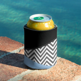 Gray Zigzag, grau Zickzack, Zigzag Muster, blau Dosenkühler