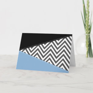 Gray Zigzag, grau Zickzack, Zigzag Muster, blau Karte