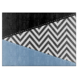 Gray Zigzag, grau Zickzack, Zigzag Muster, blau Schneidebrett