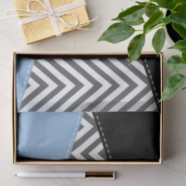Gray Zigzag, grau Zickzack, Zigzag Muster, blau Seidenpapier