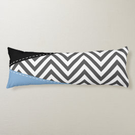 Gray Zigzag, grau Zickzack, Zigzag Muster, blau Seitenschläferkissen