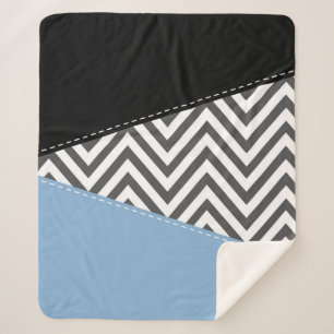 Gray Zigzag, grau Zickzack, Zigzag Muster, blau Sherpadecke