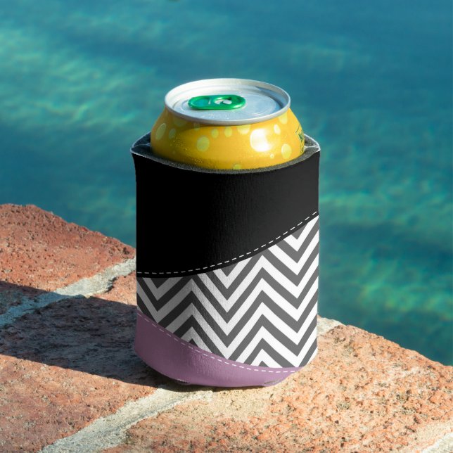 Gray Zigzag, grau Zickzack, Zigzag Muster, Lila Dosenkühler (In Situ Pool)