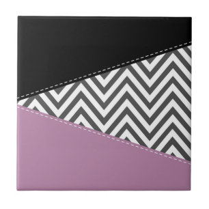 Gray Zigzag, grau Zickzack, Zigzag Muster, Lila Fliese