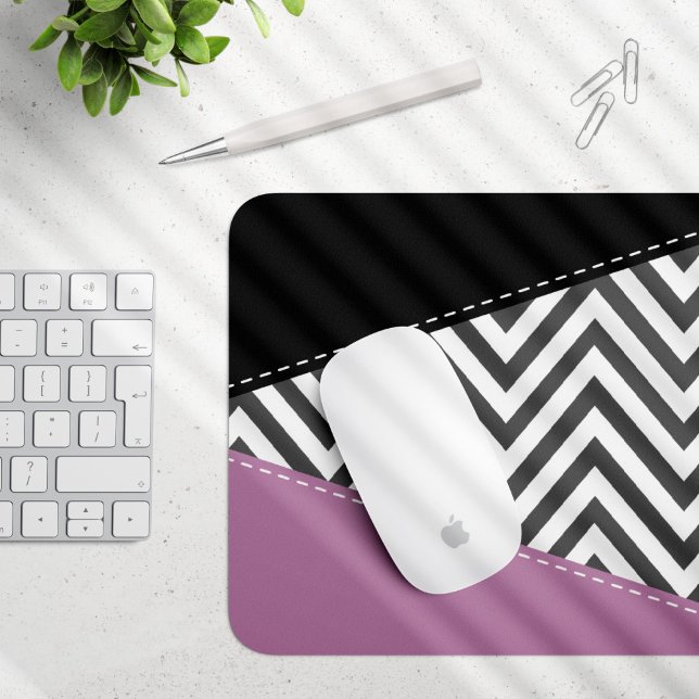 Gray Zigzag, grau Zickzack, Zigzag Muster, Lila Mousepad (Von Creator hochgeladen)