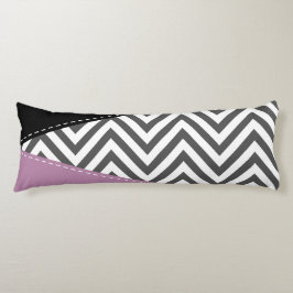 Gray Zigzag, grau Zickzack, Zigzag Muster, Lila Seitenschläferkissen