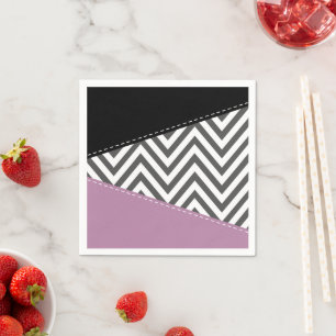 Gray Zigzag, grau Zickzack, Zigzag Muster, Lila Serviette