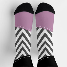 Gray Zigzag, grau Zickzack, Zigzag Muster, Lila Socken