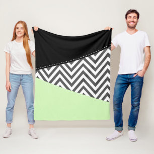 Gray Zigzag, grau Zickzack, Zigzag Muster, Minze Fleecedecke