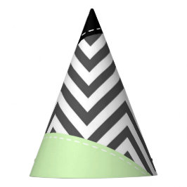 Gray Zigzag, grau Zickzack, Zigzag Muster, Minze Partyhütchen