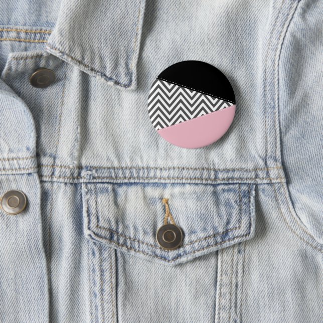 Gray Zigzag, Gray Chevron, Zigzag Pattern, Pink Button (Beispiel)