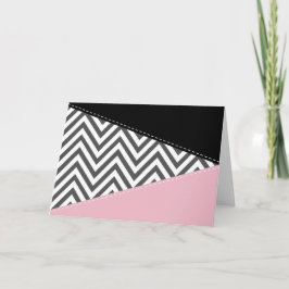 Gray Zigzag, Gray Chevron, Zigzag Pattern, Pink Karte