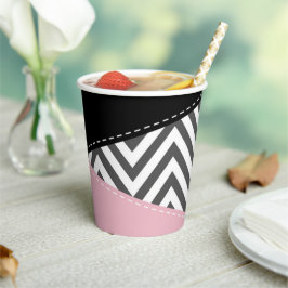 Gray Zigzag, Gray Chevron, Zigzag Pattern, Pink Pappbecher