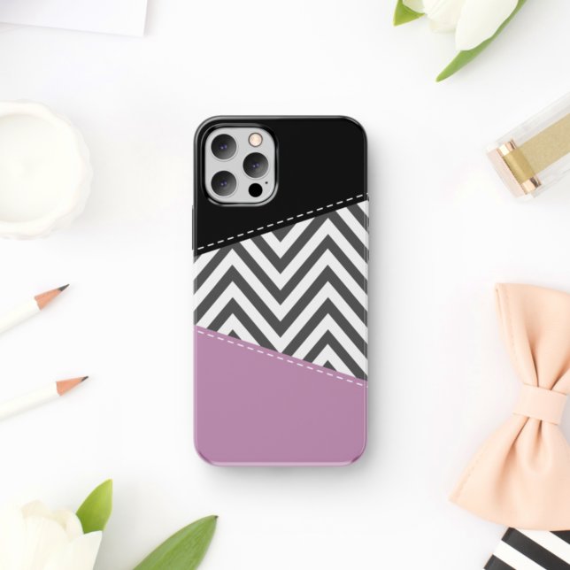 Gray Zigzag, Gray Chevron, Zigzag Pattern, Purple Case-Mate iPhone Hülle (Von Creator hochgeladen)
