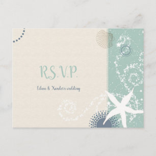 Grayed Jade Beach Wedding Meal Choice UAWG Einladungspostkarte