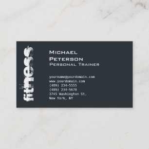 Grayish Blue Trendy Fitness Sport Business Card Visitenkarte
