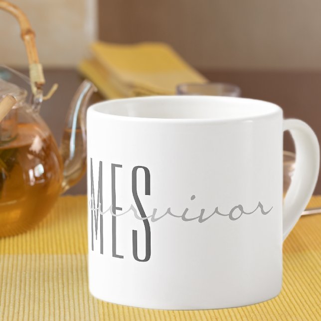 Grays, Monogram, Script i'm a Überlebende 6oz Espressotasse (Von Creator hochgeladen)
