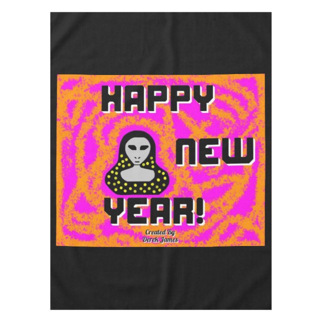Grays New Year wünscht Tableclout Tischdecke (Vorderseite)