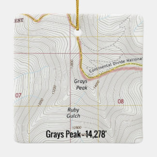 Grays Peak Fourteener Topo Keramikornament