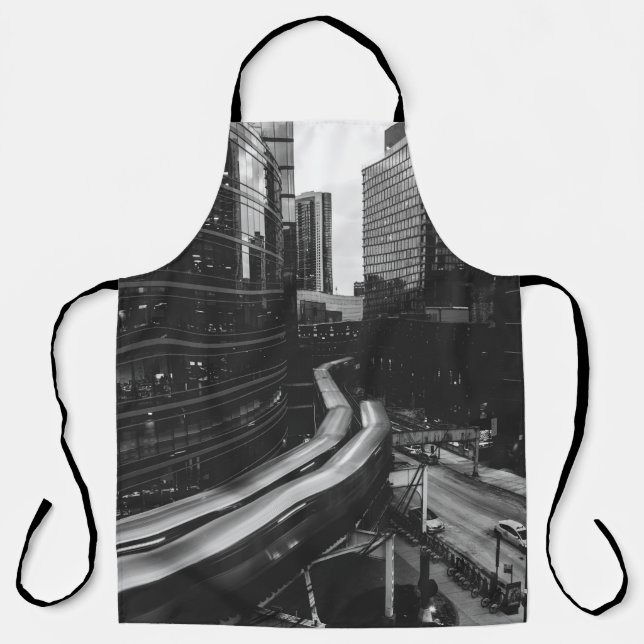 GRAYSCALE FOTO DER STADT SCHÜRZE (Vorderseite)