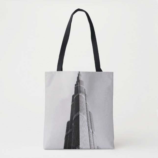 GRAYSCALE FOTO HOCHRANGIGES GEBÄUDE TASCHE (Vorderseite)