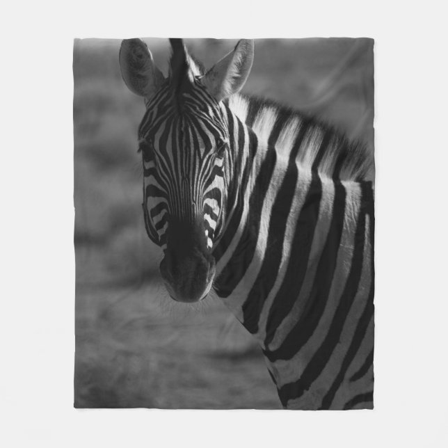 GRAYSCALE FOTO ZEBRA FLEECEDECKE (Vorderseite)