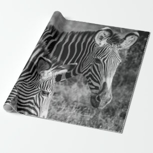 GRAYSCALE FOTO ZEBRAS GESCHENKPAPIER