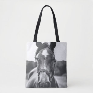 GRAYSCALE FOTOGRAFIE DER PFERDE TASCHE