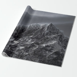 GRAYSCALE FOTOGRAFIE DES BERGES GESCHENKPAPIER