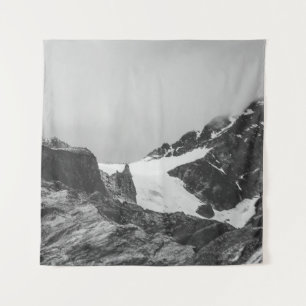 GRAYSCALE FOTOGRAFIE DES SCHNEEBERGES WANDTEPPICH