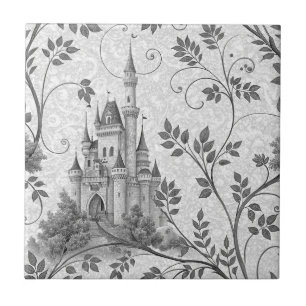 Grayscale Gran Canaria Verziertes Schloss im Val P Fliese