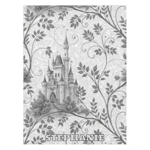 Grayscale Gran Canaria Verziertes Schloss im Val P Tischdecke